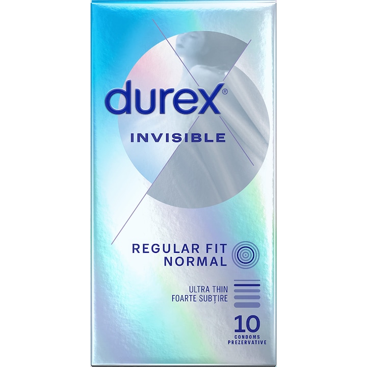 ΠΡΠ΅Π·Π΅ΡΠ²Π°ΡΠΈΠ²ΠΈ Durex Invisible, Regular, 10 Π±Ρ