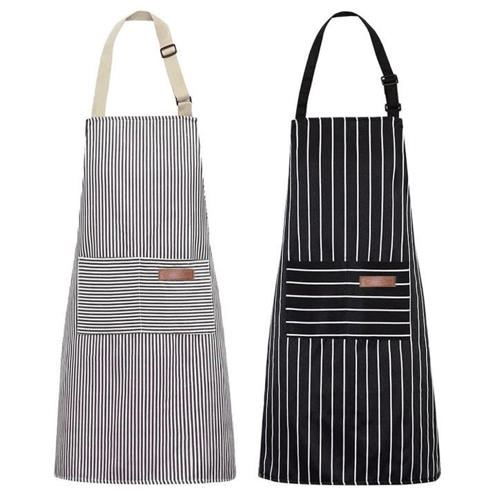 Sort de bucatarie reglabil, bumbac poliester, buzunare duble, unisex, multicolor