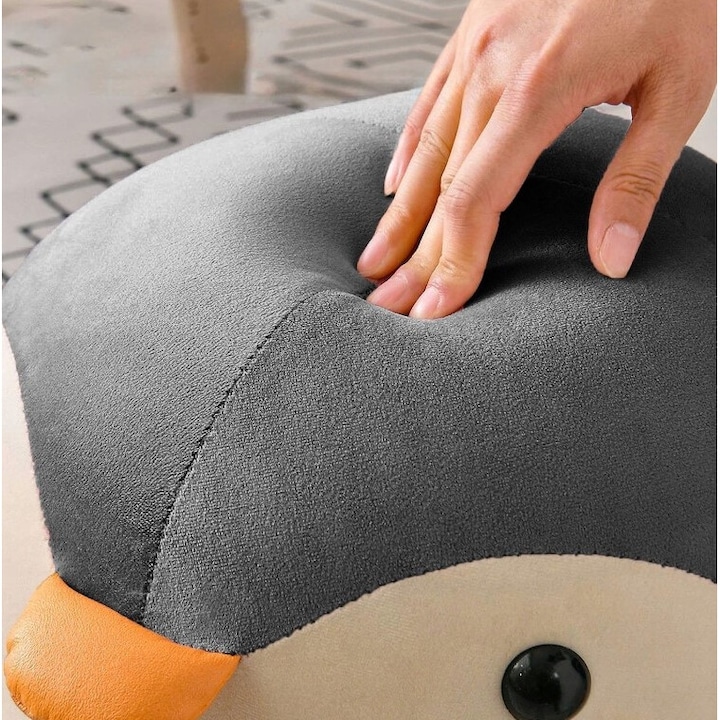 Детска табуретка, 28х25см, максимум 50кг, модел сив пингвин