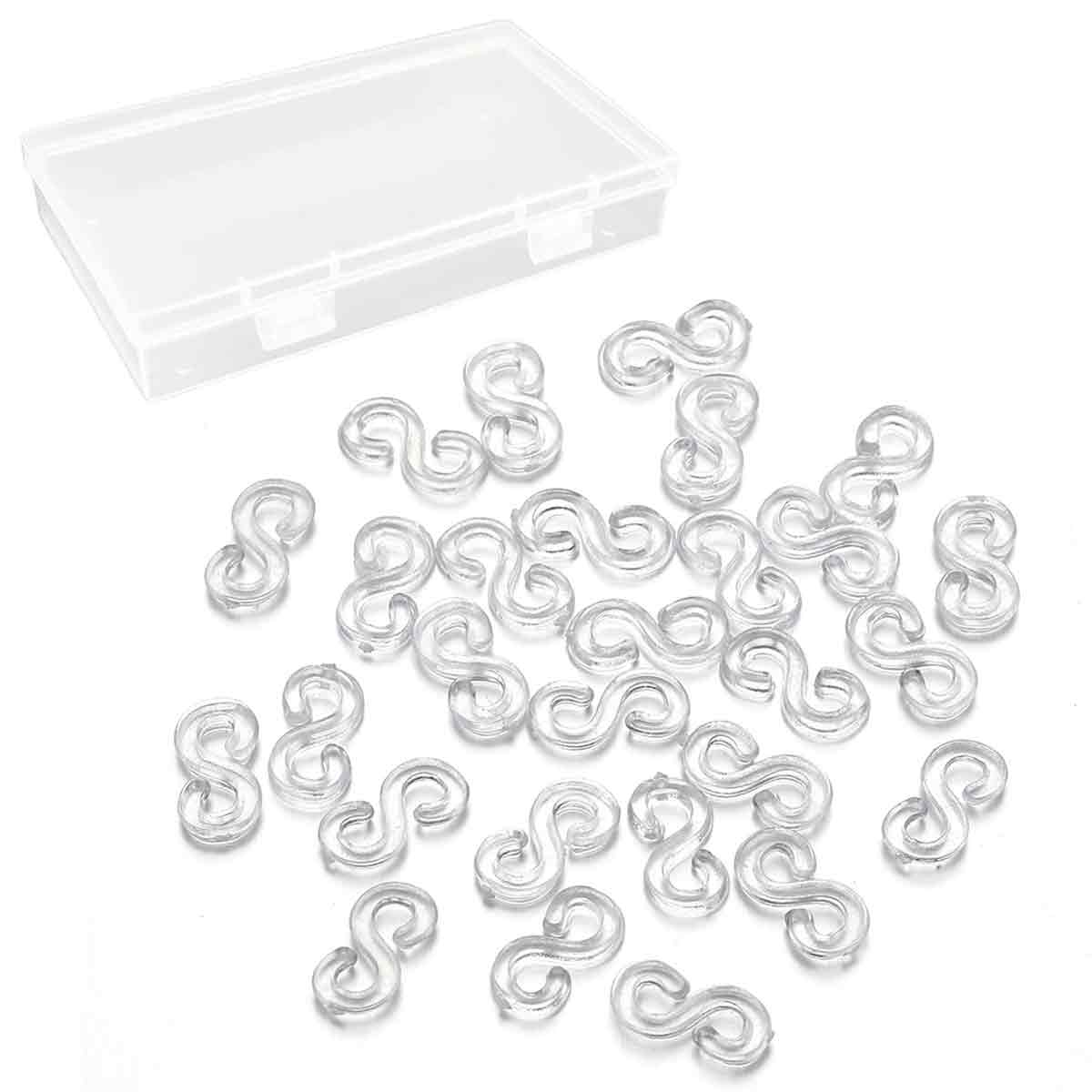 Set 500 clipsuri in forma de S pentru bratari, Peysaitr, plastic