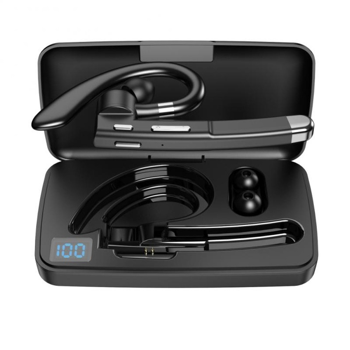 Vezeték nélküli fülhallgató, YYK-520, 360°-ban elforgatható, zajcsökkentő CVC 8.0, fekete