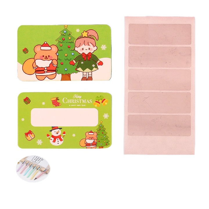 Set de 20 carduri de Craciun cu zgarieturi, multicolor, 30g, pentru copii 5+ ani