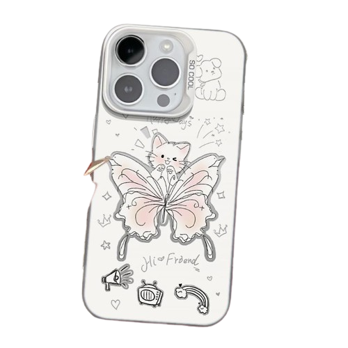 Husa telefon, protectie la cadere, stil desenat manual, animale si fluturi, pentru iPhone 12ProMax