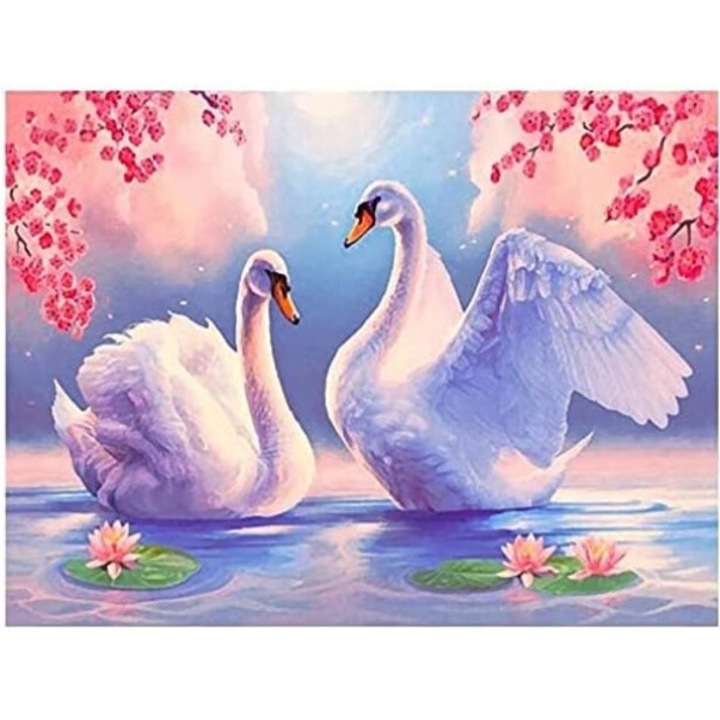 Set artizanat, Norimpex, doua lebede, 30x40cm