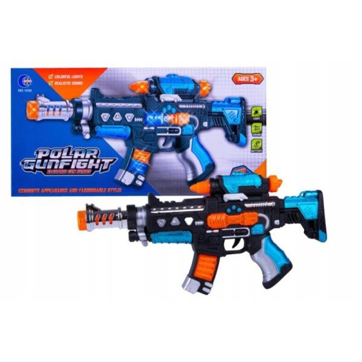 Pusca de jucarie, Norimpex, Lumina LED, Sunete, + 3 ani, Multicolor