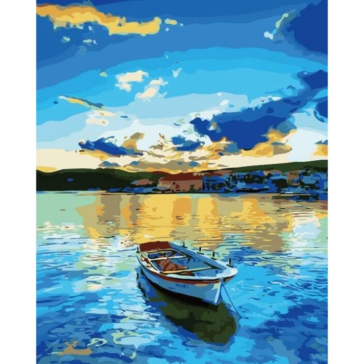 Set de Artizanat Norimpex, Mozaica cu Diamante, Scena Marina cu Barca, 30x40cm