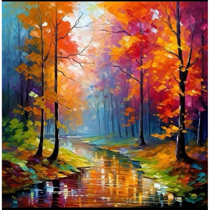 Set de Artizanat Norimpex, Mozaica cu Diamante, Rau de Toamna, 30x40cm