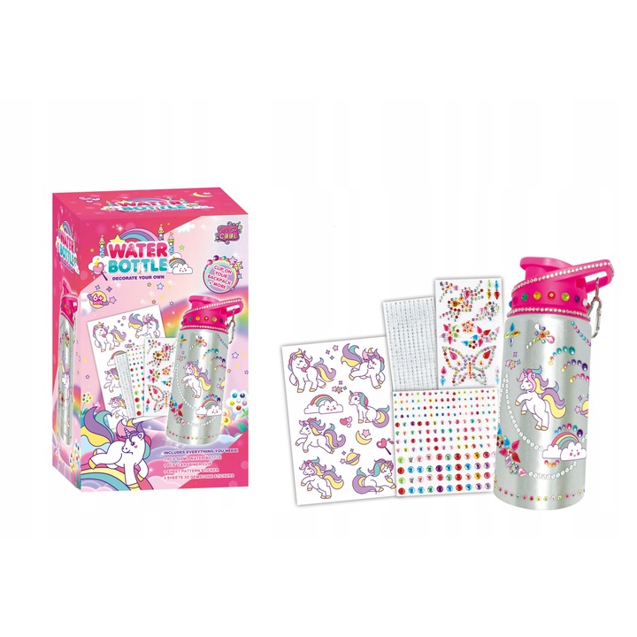 Set creativ pentru copii Norimpex, bidon metalic de decorat, accesorii incluse, 500ml