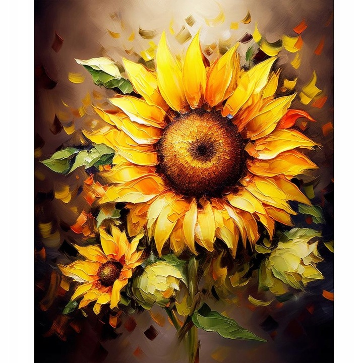 Set de Artizanat Norimpex, Mozaic cu Diamante, Floarea Soarelui, 30x40cm, 3+ ani