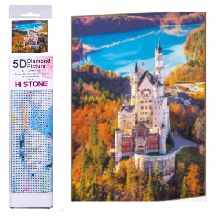 Set diamentata, Zamek in Alpi, 30x40 cm