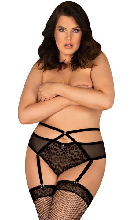 Obsessive fehérnemű szett, poliamid/elasztán, fekete, 7XL INTL