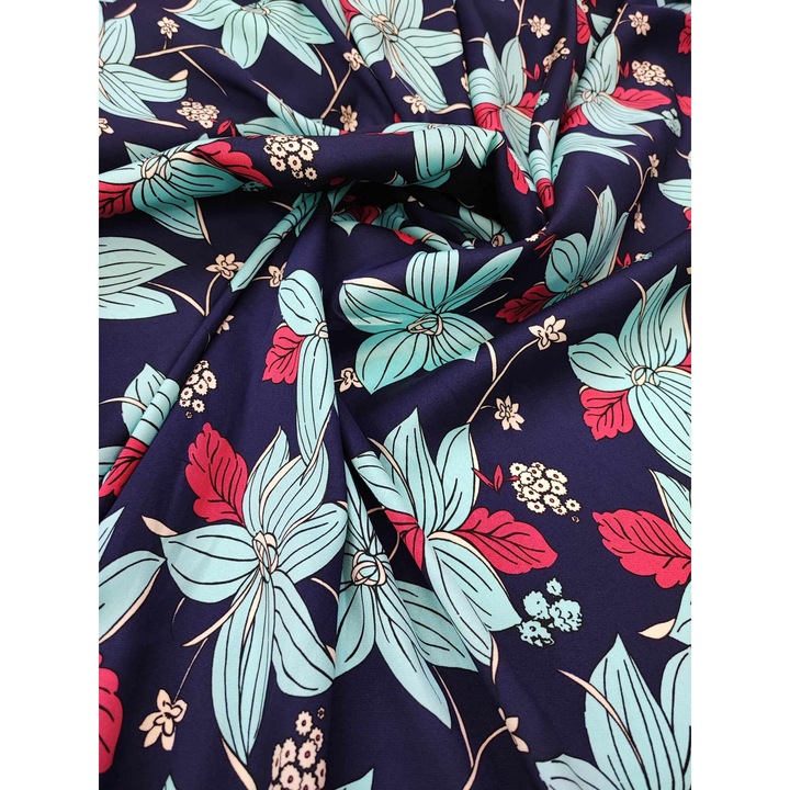 Material textil satin Flori Hawaiene 1x1.5 m