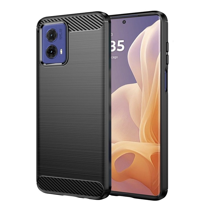 Husa pentru Motorola Moto G85, Carbon Silicone, N62, Poliuretan, Black