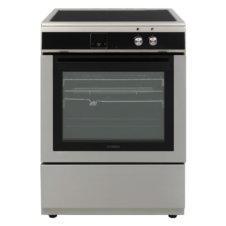 Печка Hyundai HCIN23-7261I/XT, електрическа, индукционна, 60 cm, 69L, Airfry, Rotissor, Push-hide buttons, Stainless steel/Black