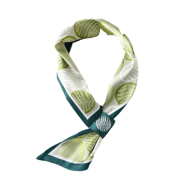 Шал, QttvbTna, Блестяща коприна, 15 x 70 см, зелен