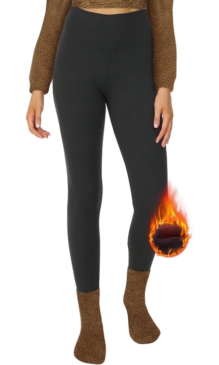 Colanti termici pentru femei, AMRINUGL, Poliester, Negru, 2XL INTL