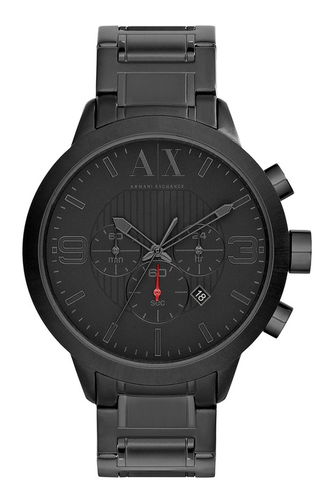 ARMANI EXCHANGE, Часовник от неръждаема стомана с хронограф, Черен