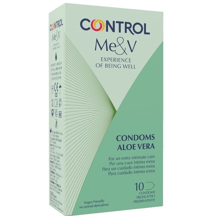 Prezervative Control Aloe Vera, Latex Natural, 54mm, 10 Bucati