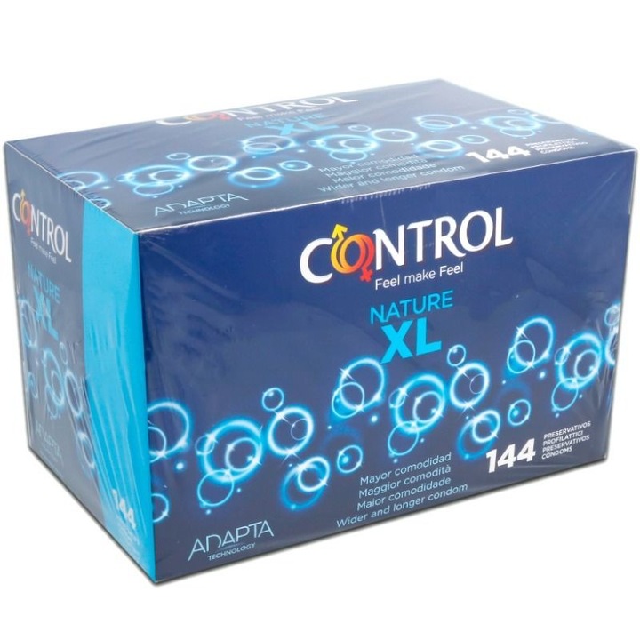 Control Nature XL óvszer, anatómiai, 57mm, doboz 144 db, natúr