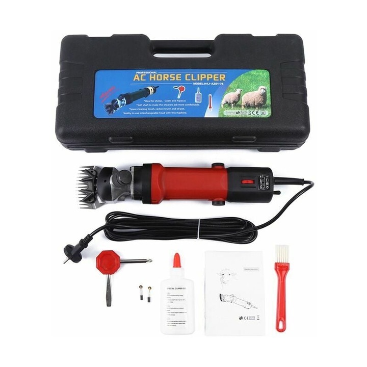 Mmgoqqt elektromos állatnyíró, 1200W, 6 sebességes, rézmotorral, birkáknak, kecskéknek, lámáknak, nagytestű kutyáknak