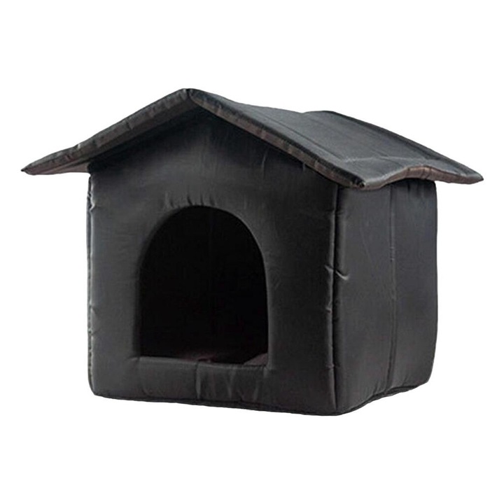 Cort pentru pisici exterior, BGHYHYHI, panza, impermeabil, design compact, 40 x 40 x 35 cm, negru