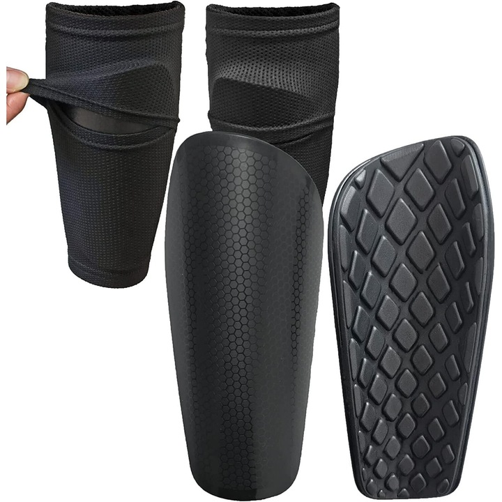 Aparatori de fotbal Enforose, set 2PCS, tehnologie rapida de uscare, material respirabil, marimea M, negru