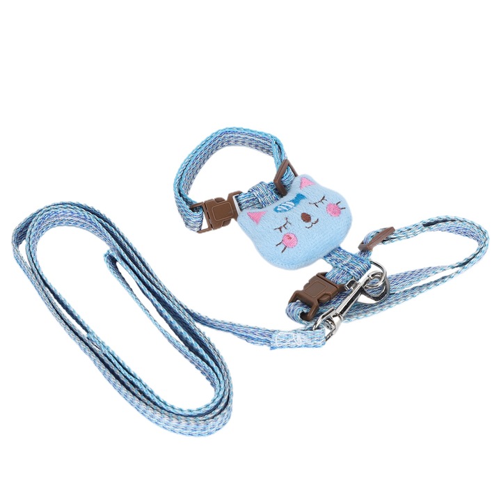 Ham cu curea pentru pisici, BGHYHYHI, plasa, ajustabil, albastru