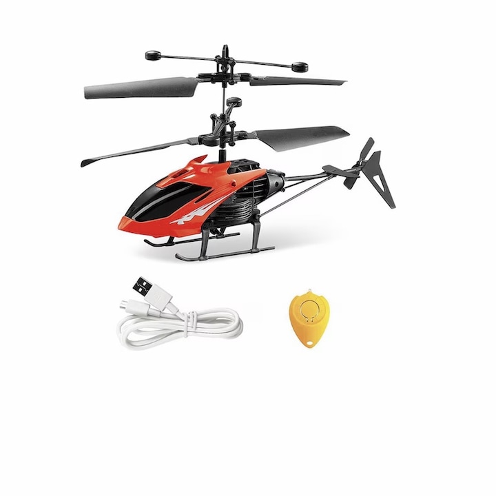 Хеликоптер с дистанционно управление, Пластмаса, 4+, Червен, Yupy®