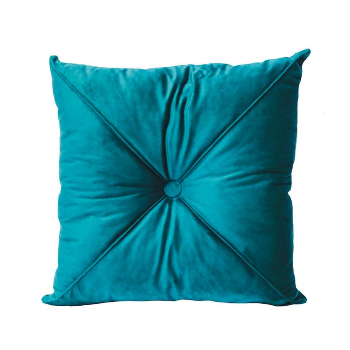 Тъмнозелена кадифена декоративна възглавница, квадратна, 40x40 см