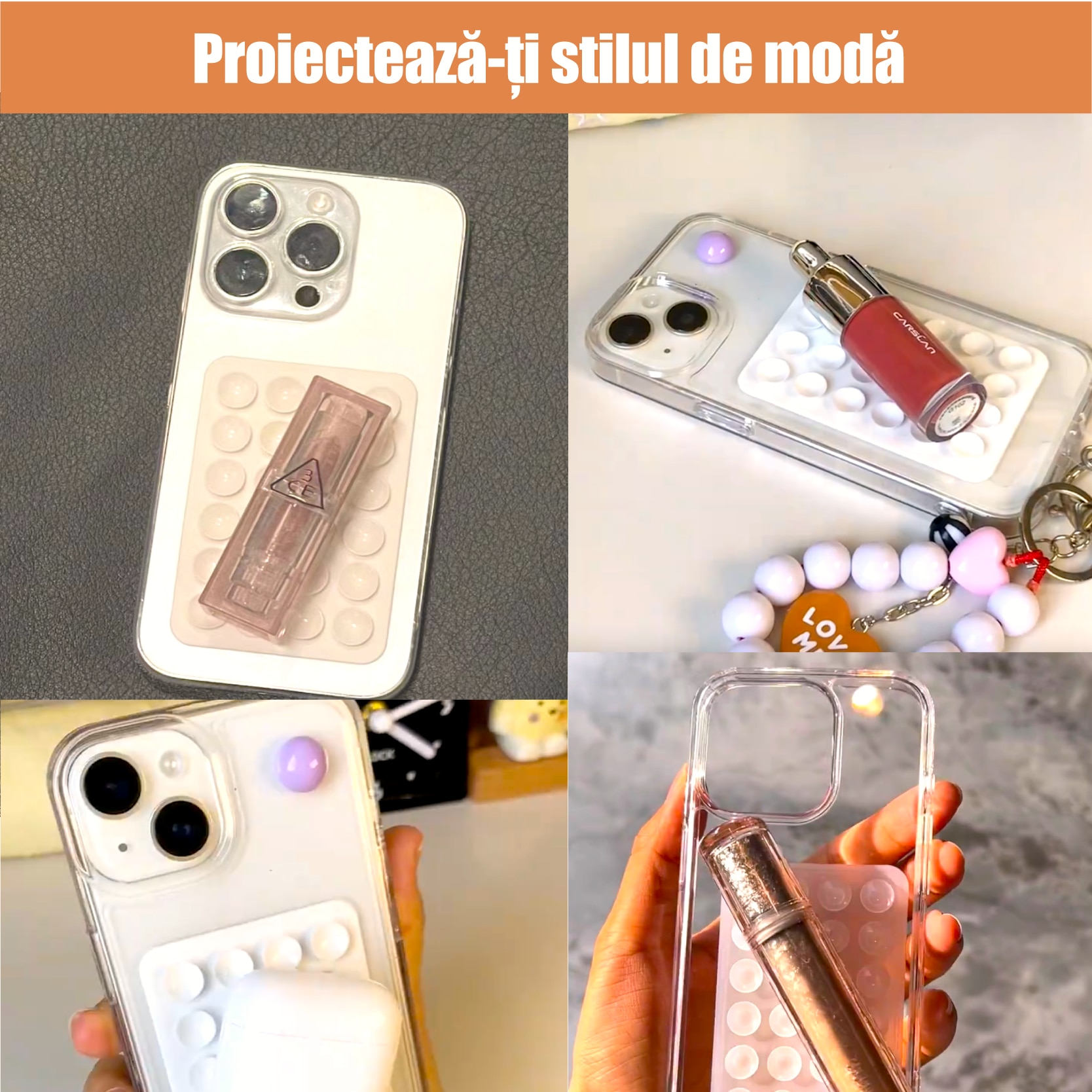 Husa pentru telefon FanFox™, Iphone 15, Cu Ventuza Din Silicon, Roz