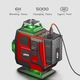 Nivela Laser 4D, Folixs®, Profesionala, 16 linii, 4x360º, IP-54, Precizie milimetrica, ± 3° domeniu lucru 30 m, 515 nm dioda laser, cu Telecomanda, cu Trepied, Rosie/Negru