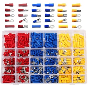 Set 480 Bucati Conectori Electrici Izolati Onuvio®, Compatibili Cleste Sertizare, Diferite Modele Tip Mama-Tata, Cutie Compartimentata, Ideal pentru Auto, Ambarcatiuni, Electronice, Proiecte DIY