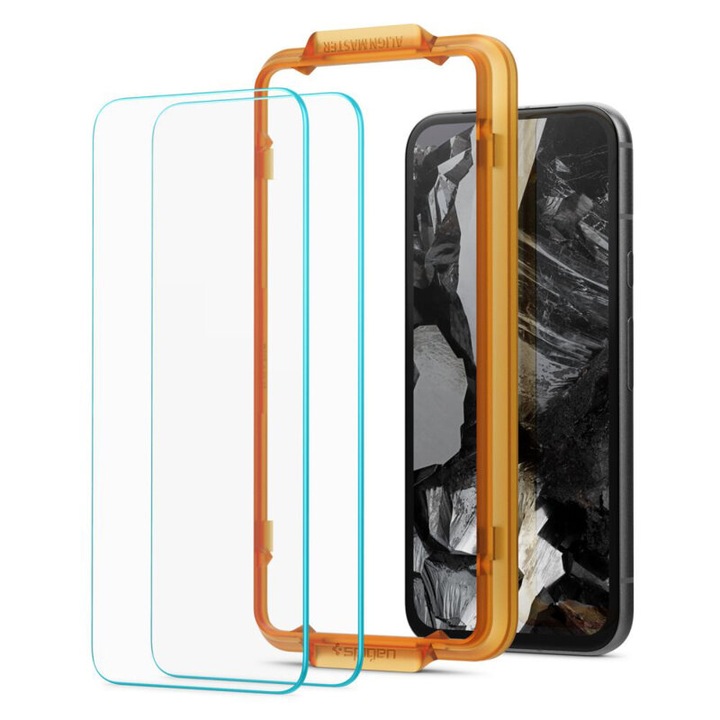 Folie de protectie compatibila cu Google Pixel 8a, Glas.tr Align Master, sticla securizata, Negru-Transparent