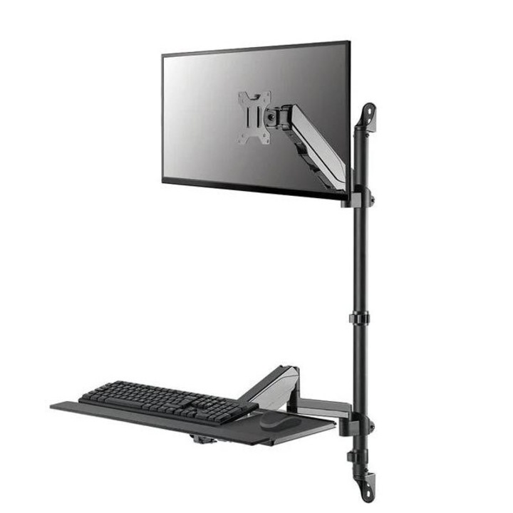 Falra szerelhető Neomounts WL90-325BL1 monitor, egér és billentyűzet támogatáshoz, 17-32", 9 kg fekete