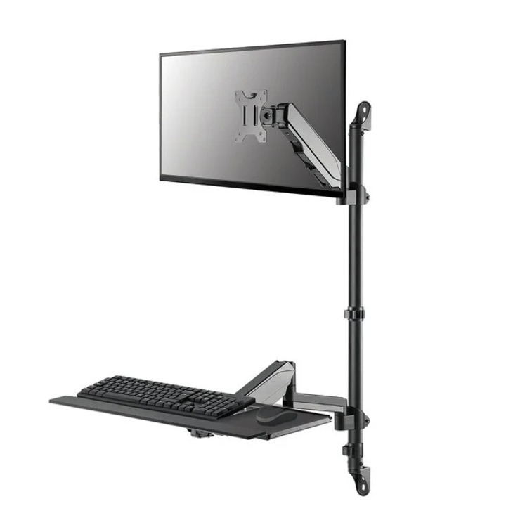 Suport perete Neomounts WL90-325BL1 pentru Monitor, Suport Mouse si Tastatura, 17-32", 9 kg Negru