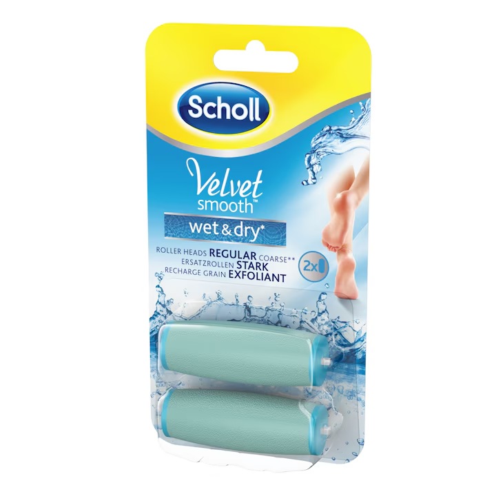 Set 2 role Scholl Velvet Smooth cu cristale diamant, pentru calcaie, pedichiura