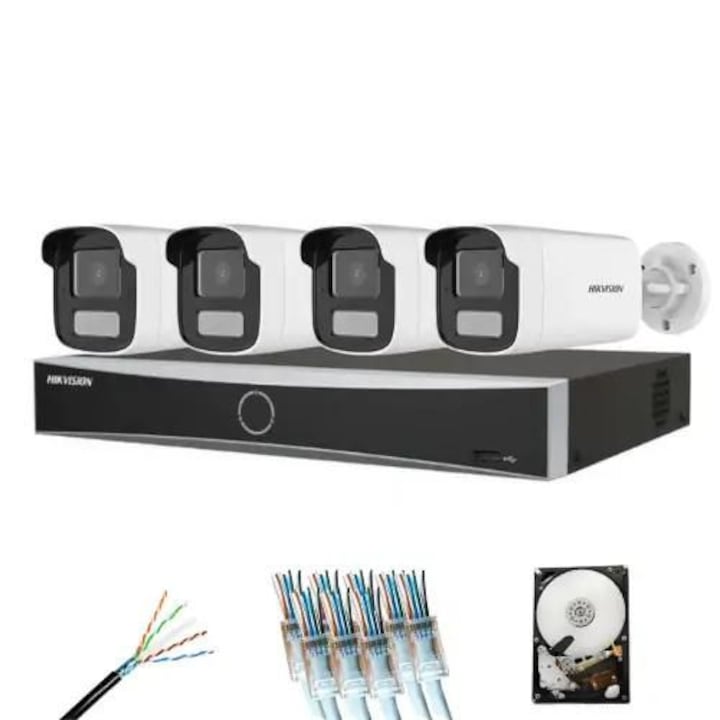 Kit supraveghere video Hikvision 2MP, cu 1 camera 2MP de interior MK105