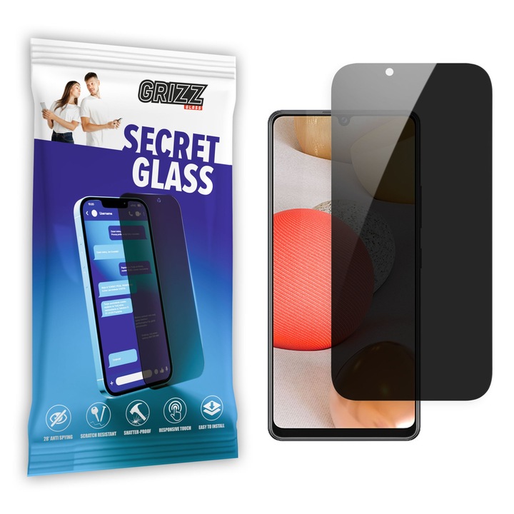 Folie de protectie Grizz Glass SecretGlass, confidentialitate, pentru Samsung Galaxy A40, Clear