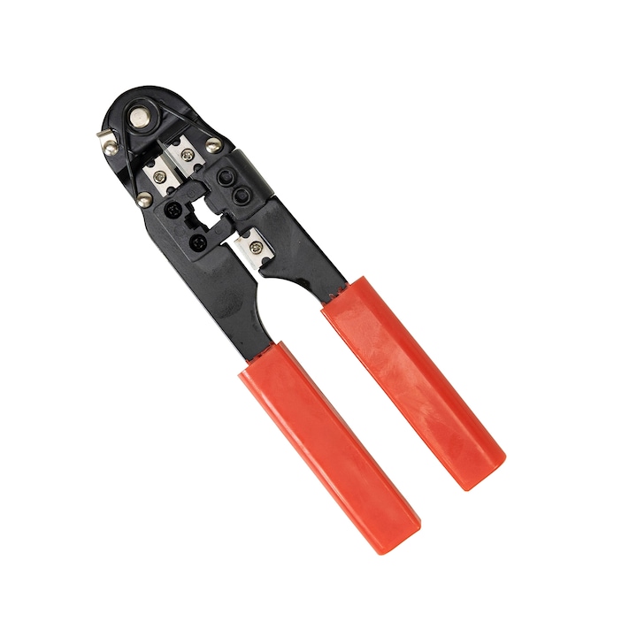 Клещи PNI SR5, За рязане, оголване на кабели и кримпване на щепсели RJ45 CAT5, CAT6, Червен