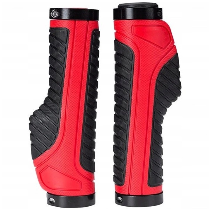 Set 2 mansoane bicicleta Rockbros BT1802RD, aluminiu, rosu/negru, 22mm