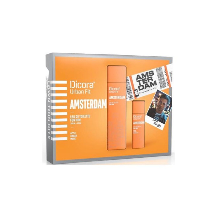 Set apa de toaleta pentru barbati, Amsterdam, 100 ml+ 30 ml