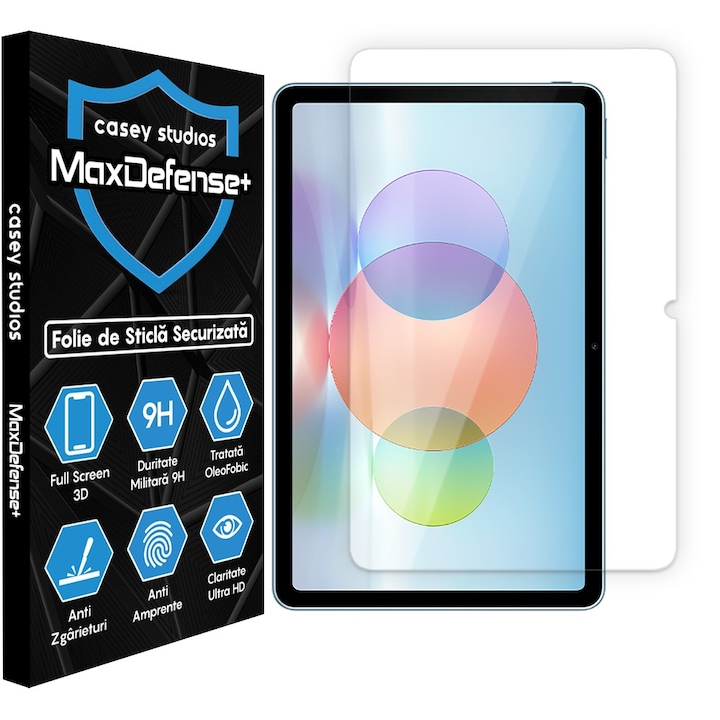 CASEY STUDIOS™ üvegfólia Huawei MatePad 10.4 / 10.4 2022-höz, Teljes 3D fólia, Teljes ragasztó, Edzett üveg, Katonai keménység, Ultra HD, Professzionális 3D képernyővédelem, Karcálló, Ütésálló, Átlátszó