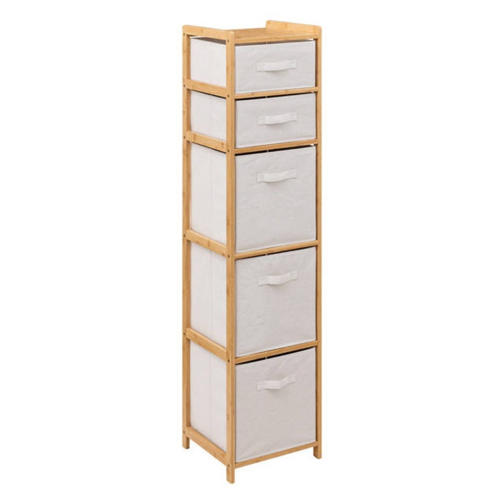 Dulap 5Five Tidy Box cu 5 rafturi, bambus, 35x33x144 cm, natur