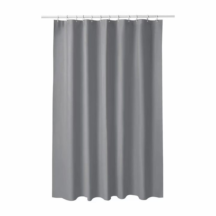 Perdea de dus, 180x200 cm, taiabila la dimensiuni, impermeabila, 100% vinil, gri
