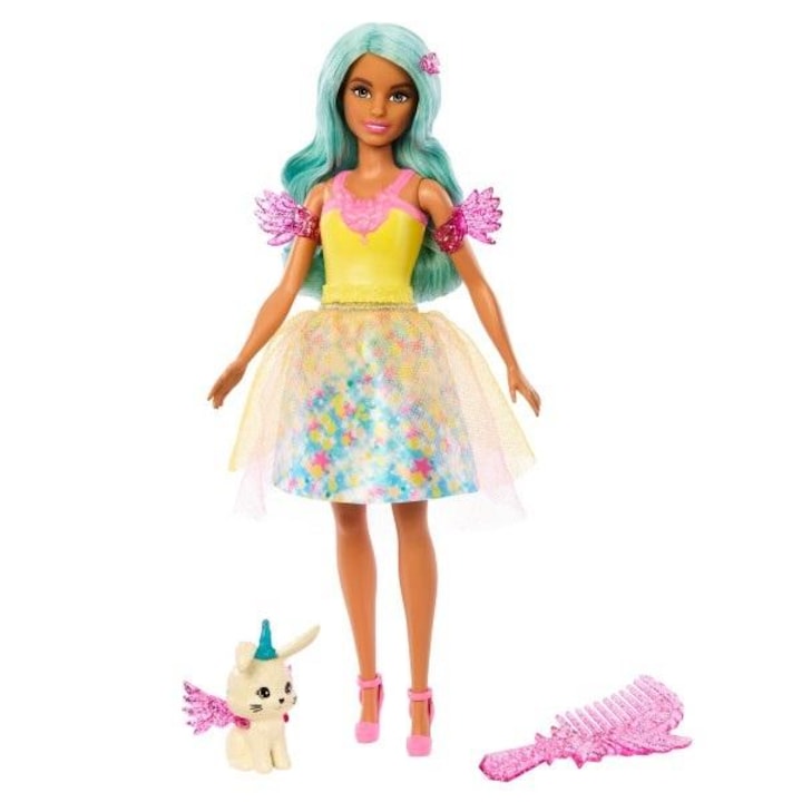 Кукла Barbie Teresa, комплект с любимец и гребен, блестяща рокля, многоцветна
