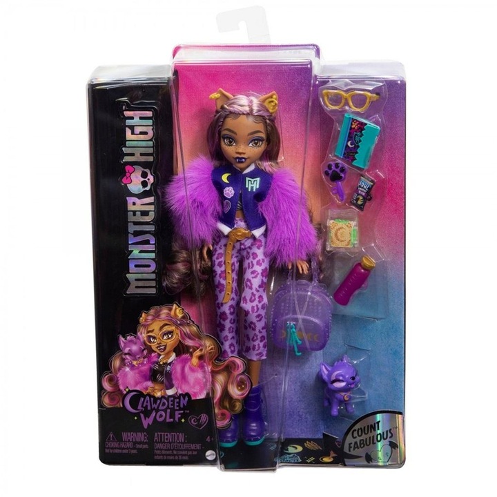 Кукла Monster High Clawdeen Wolf, Mattel, Пластмаса, С модел, Многоцветна