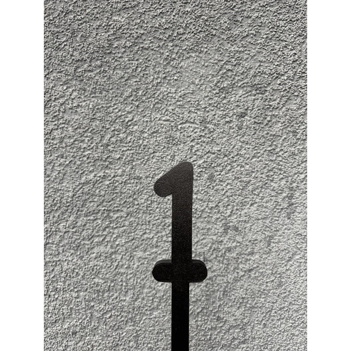 Topper tort, "1", happy anniversary,150 X 38 mm negru