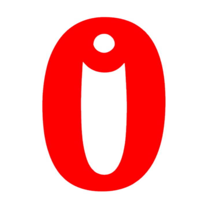 Breloc cifra, "0", pensiuni,61 X 43 mm rosu