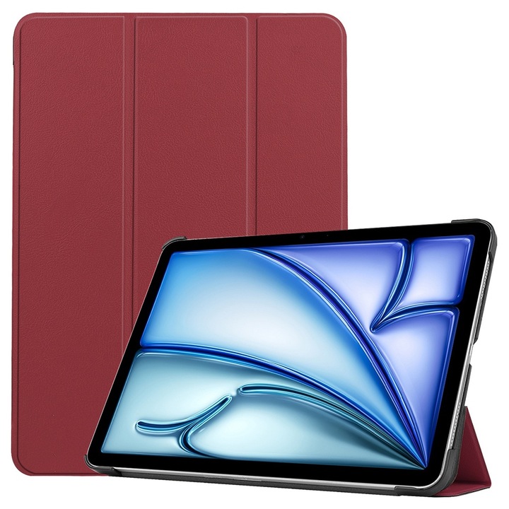 Husa pentru iPad Air 13 2024, V24, Microfibra, Piele ecologica, Policarbonat, Red