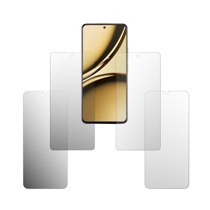 Комплект от 4 протектора за екран Folie24, за Realme Narzo 70x, 2X Ultra-Clear + 2X Matte, пълно покритие на дисплея и удобни за калъфи, залепващи, гъвкави със саморегенериране